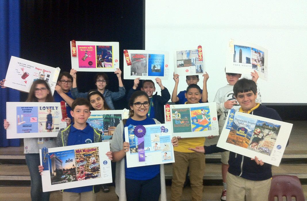 Students with their projects