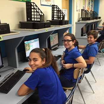 Students participating in Hour of Code