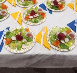 salad on plates
