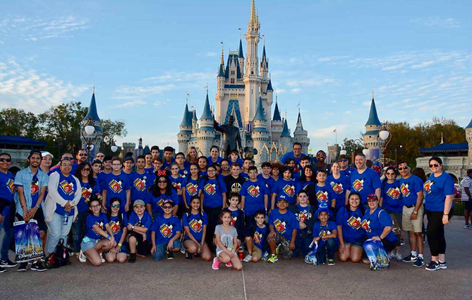 Group picture of band at Disney World